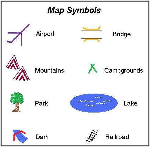 map key symbols mountains